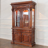 Mahogany Gothic Hutch China Cabinet