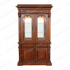 7.5Ft Tall Mahogany China Hutch Lighted Curio Display Showcase Cabinet