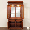 Hand-Carved Mahogany China Cabinet with Glass Doors and Storage Base