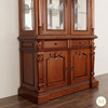 Hand-Carved Mahogany China Cabinet with Glass Doors and Storage Base