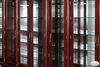 15ft Red Mahogany Victorian Glass Curio Display Cabinet