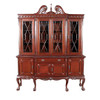 6.5ft Red Mahogany Chippendale China Cabinet