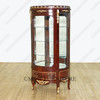 Solid Mahogany Mirrored Back Demilune Curio Cabinet
