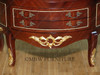 Solid Mahogany Mirrored Back Demilune Curio Cabinet