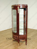 Solid Mahogany Mirrored Back Demilune Curio Cabinet