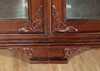 Large Walnut Glass Victorian Curio Display Cabinet