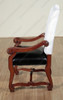 Cherry Black Leather Dining Arm Chair