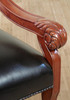 Cherry Black Leather Dining Arm Chair