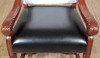 Cherry Black Leather Dining Arm Chair