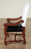 Cherry Black Leather Dining Arm Chair
