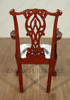 Cherry Finish Chippendale Dining Arm Chair