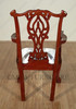 Cherry Chippendale Solid Wood Dining Arm Chair