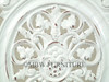 Distressed White Chippendale Leather Accent Occasional Side Chair