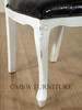 Distressed White Chippendale Leather Accent Occasional Side Chair