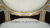 Pair 2 Silver/Gold French White Muslin Arm Chairs