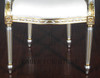 Pair 2 Silver/Gold French White Muslin Arm Chairs