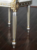Pair 2 Silver/Gold French White Muslin Arm Chairs