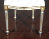 Silver Gold French Style Balloon Back White Muslin Side Chairs (2)