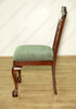 Pair 2 Solid Dark Cherry Chippendale Green Dining Side Chairs