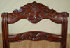 Pair 2 Solid Mahogany Ladder Back Leather Dining Side Chairs