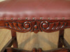Pair 2 Solid Mahogany Ladder Back Leather Dining Side Chairs