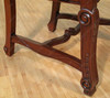 Pair 2 Solid Mahogany Ladder Back Leather Dining Side Chairs