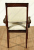 Pair of 2 Solid Dark Cherry Upholstered Cream Dining Arm Chairs