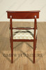 Pair 2 Solid Mahogany Regency Dining Arm Chairs w/ Green Seat