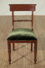 Pair of 2 Solid Mahogany Regency Dining Side Chairs w/ Green Seat
