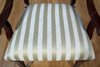Solid Mahogany Striped Fabric Dining Arm Chairs (2)