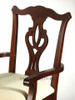 Set 8 Solid Mahogany Dark Cherry Chippendale Cream Dining Chairs