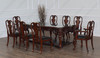 Queen Anne Dining Chairs w/ Leather Seats Set (8)