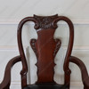 Queen Anne Dining Chairs w/ Leather Seats Set (8)