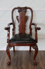 Queen Anne Dining Chairs w/ Leather Seats Set (8)