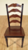 Set of 8 Solid Mahogany Two-Tone Ladder Back Dining Chairs