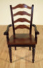 Set of 8 Solid Mahogany Two-Tone Ladder Back Dining Chairs