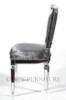 Silver Mirrored Upholstered Dining Side Chair