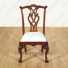 Solid Mahogany Chippendale Cream Dining Side Chair