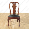 Mahogany Queen Anne Black Leather Side Chair