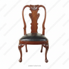 Mahogany Queen Anne Black Leather Side Chair
