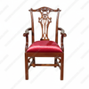 Walnut Chippendale Traditional Dining Arm Chair
