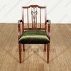 Solid Mahogany Green Regency Dining Arm Chair