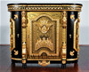 Black & Gold Heavily Ornate Rococo Cabinet Commode