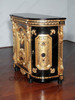 Black & Gold Heavily Ornate Rococo Cabinet Commode