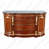 6Ft Wide Solid Mahogany Italian Marble Top Buffet Sideboard Server