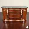 6ft French Provincial Demilune Mahogany & Marble Buffet