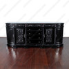 Black Rub Through 9-Drawer Victorian Buffet Sideboard Server