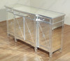 Distressed Silver Mirrored Glass Sideboard
