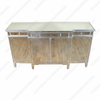 Distressed Silver Mirrored Glass Sideboard