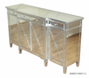 Distressed Silver Mirrored Glass Sideboard